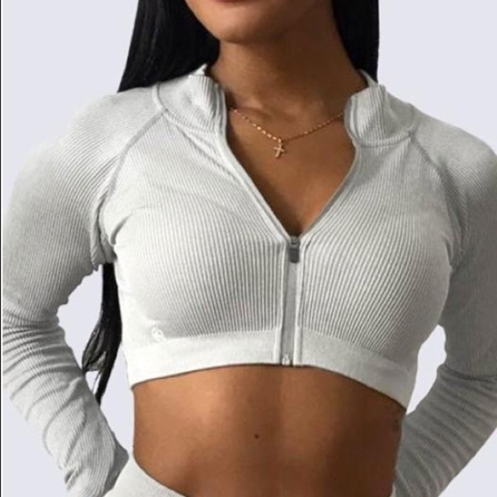 WBK FIT Classic Ribbed Jacket Cropped | LIGHT PURPLE/PINK